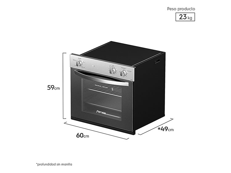 HORNO ELÉCTRICO FENSA F 1060R A EMPOTRABLE 66 L 1
