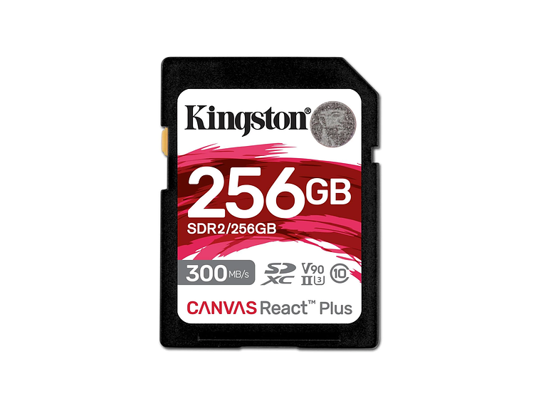 TARJETA MEMORIA SD KINGSTON CANVAS REACT PLUS 256GB 300MB/S 3