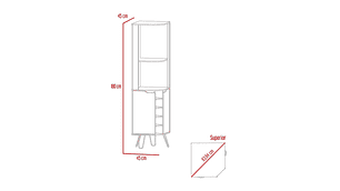 BAR FMFURNITURE ESQUINERO 5 BOTELLEROS 2 PUERTAS FM 008C CAFE CLARO