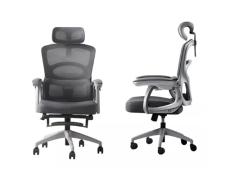 SILLA DE OFICINA ERGONÓMICA CON REPOSAPIERNAS Y RECLINABLE 1