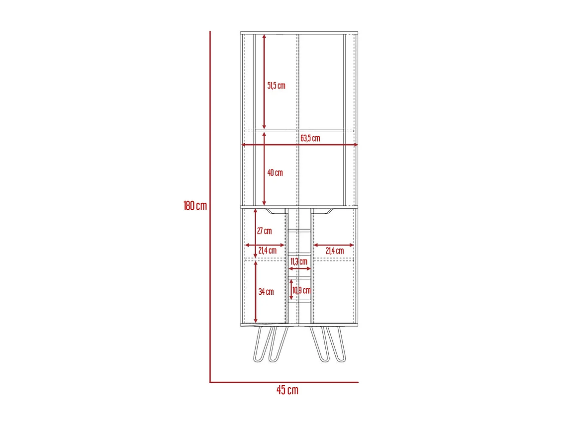 BAR FMFURNITURE ESQUINERO 5 BOTELLEROS 2 PUERTAS FM 008C CAFE CLARO 5