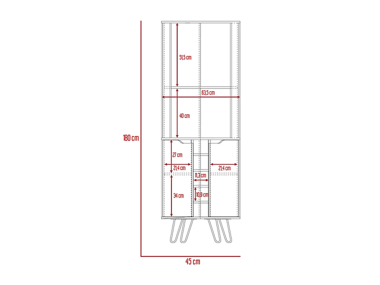BAR FMFURNITURE ESQUINERO 5 BOTELLEROS 2 PUERTAS FM 008C CAFE CLARO 5