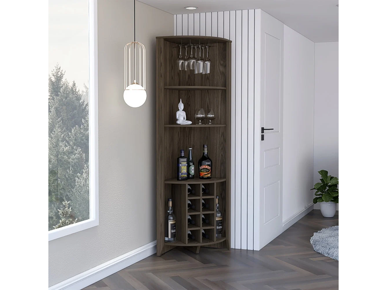 BAR FMFURNITURE ESQUINERO 8 BOTELLEROS Y PORTACOPAS FM 002O CAFE 4