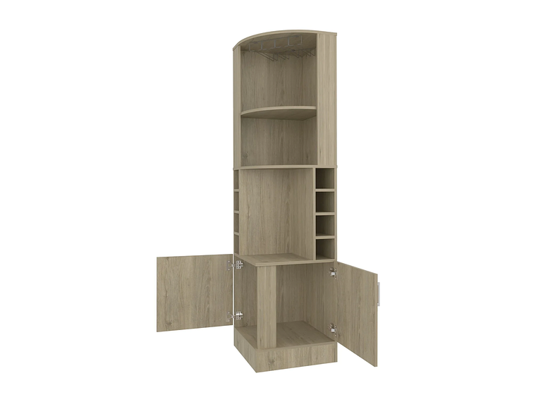 BAR FMFURNITURE ESQUINERO SOPORTE COPAS FM 001C CAFE CLARO 1