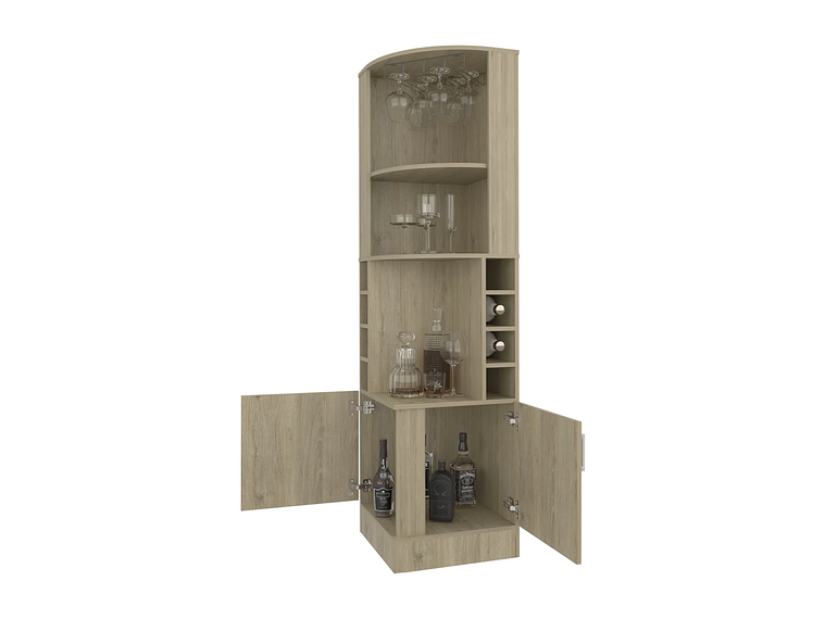 BAR FMFURNITURE ESQUINERO SOPORTE COPAS FM 001C CAFE CLARO 5