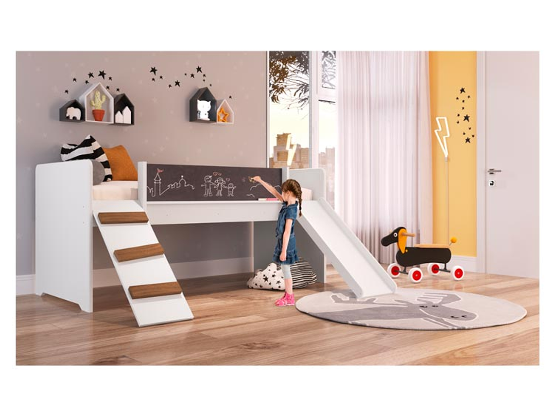 CAMA TRANSICIÓN INFANTIL KIDSCOOL PLAYGROUND BLANCO 2