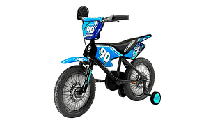 BICICLETA INFANTIL OXFORD MOTOBIKE NEGRO/AZUL ARO 16
