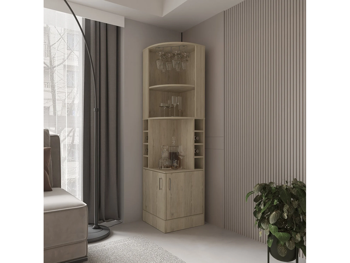 BAR FMFURNITURE ESQUINERO SOPORTE COPAS FM 001C CAFE CLARO 8