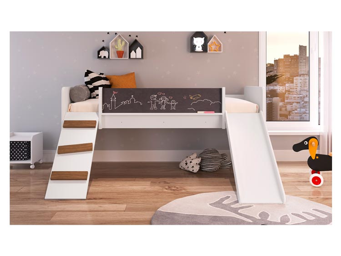 CAMA TRANSICIÓN INFANTIL KIDSCOOL PLAYGROUND BLANCO 4
