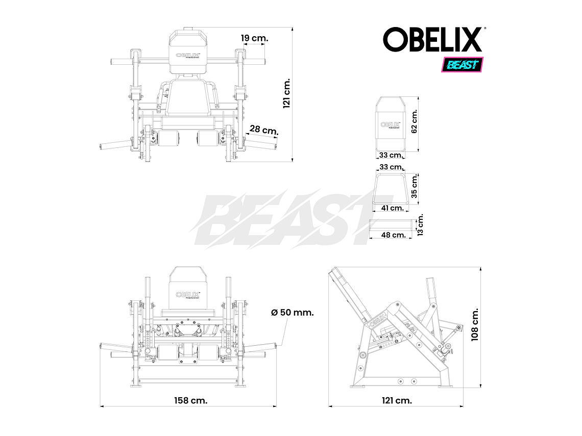 Extensión de Cuádriceps Iso Lateral Beast | Obelix 2