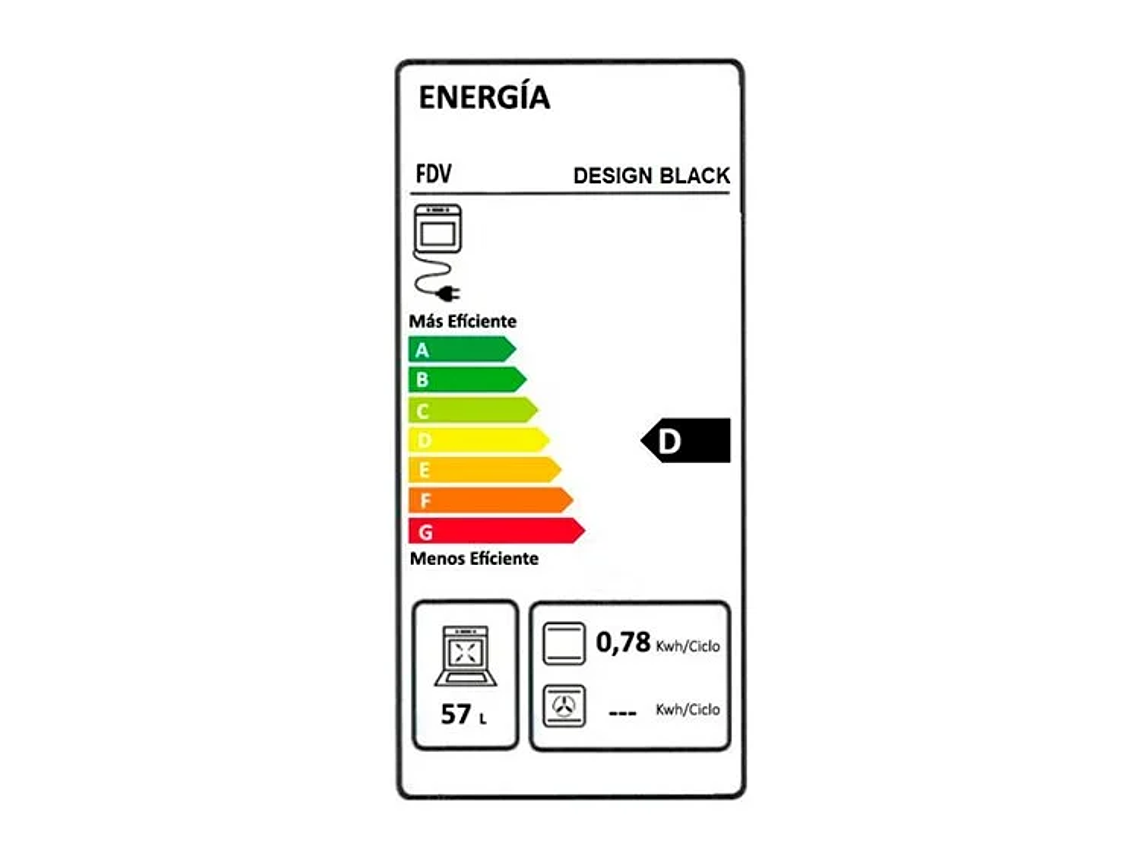HORNO ELÉCTRICO FDV EMPOTRABLE 57 L DESIGN BLACK 4