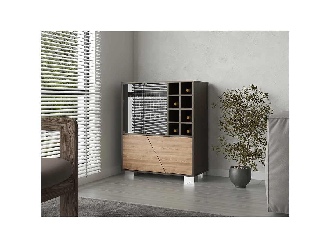 BAR BAJO 2 PUERTAS 8 BOTELLEROS FM-003O CAFÉ OSCURO Y CAFÉ CLARO 1