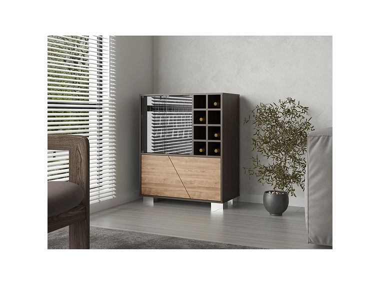 BAR BAJO 2 PUERTAS 8 BOTELLEROS FM-003O CAFÉ OSCURO Y CAFÉ CLARO 1