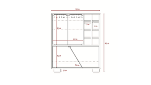 BAR BAJO 2 PUERTAS 8 BOTELLEROS FM-003O CAFÉ OSCURO Y CAFÉ CLARO