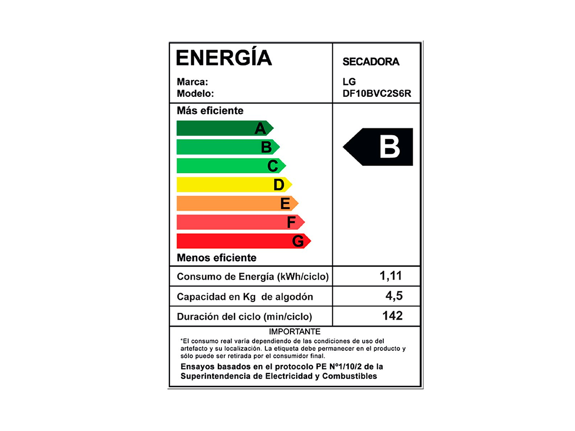 SECADORA DE ROPA LG BOMBA DE CALOR 10KG DF10BVC2S6R 6