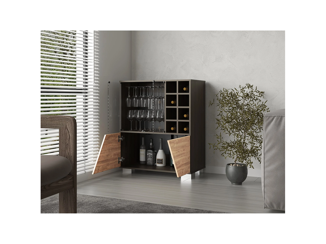 BAR BAJO 2 PUERTAS 8 BOTELLEROS FM-003O CAFÉ OSCURO Y CAFÉ CLARO 8