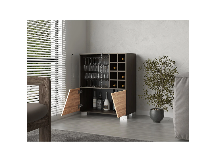 BAR BAJO 2 PUERTAS 8 BOTELLEROS FM-003O CAFÉ OSCURO Y CAFÉ CLARO 8