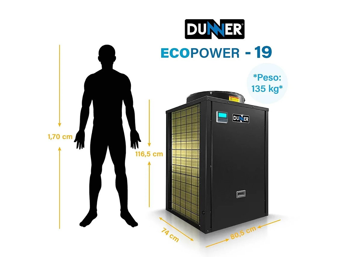 BOMBA DE CALOR DUNNER BOMBAS CALOR ECOPOWER-19 PISCINA HASTA 85M3 5