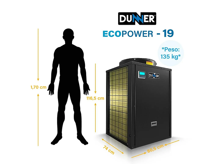 BOMBA DE CALOR DUNNER BOMBAS CALOR ECOPOWER-19 PISCINA HASTA 85M3 5