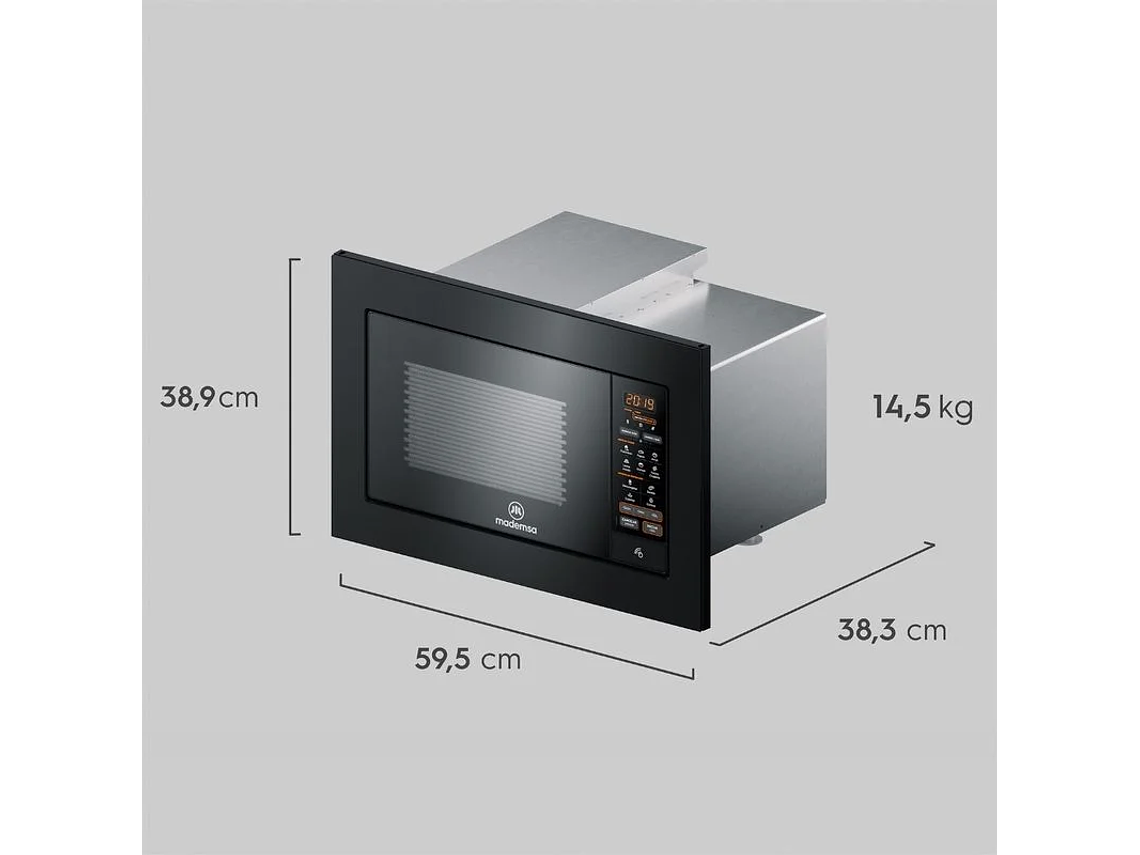 MICROONDAS EMPOTRABLE MADEMSA 27 LITROS DIGITAL MM32EN NEGRO 2