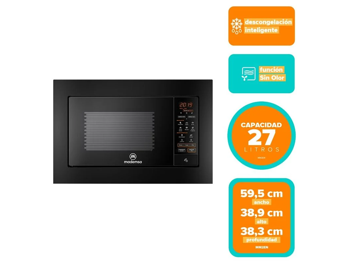 MICROONDAS EMPOTRABLE MADEMSA 27 LITROS DIGITAL MM32EN NEGRO 3