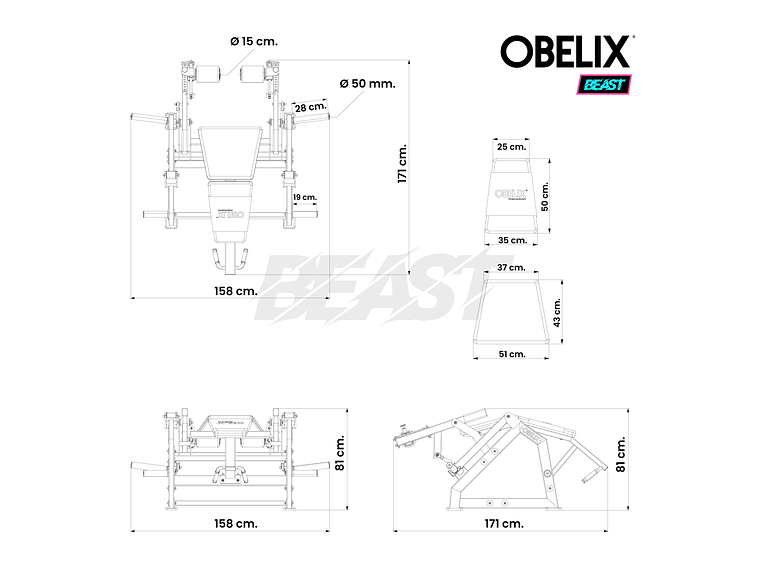 Curl Femoral Acostado Iso Lateral Beast | Obelix 2