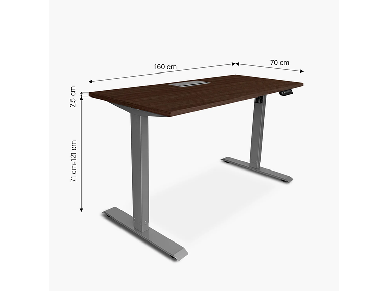 ESCRITORIO FORM OFFICE COSMO ELÉCTRICO CON PASACABLES 160X70 METAL 3