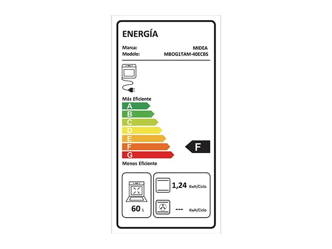 HORNO ELÉCTRICO MIDEA EMPOTRABLE 67LT MBOG1TAM-40ECBS 8