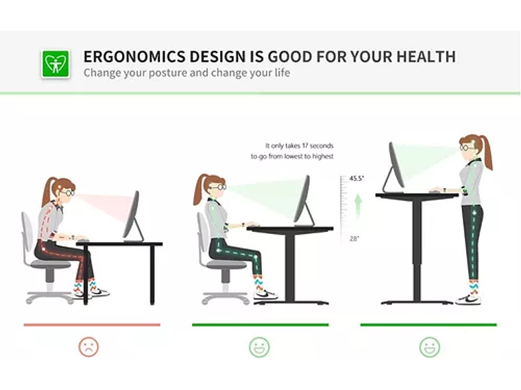 ESCRITORIO DE LUJO ERGONOMICO ELECTRICO DE 120 CM CON ALTURA AJUSTABLE 2