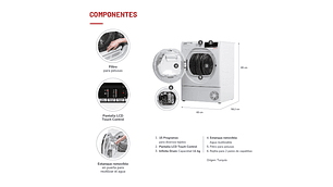 SECADORA ELE CTRICA 11 KG POR CONDENSACION CON BOMBA CALOR