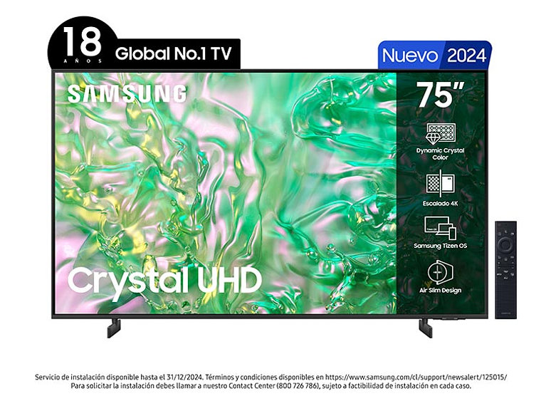 SMART TV SAMSUNG 4K UHD 75” CRYSTAL DU8000 2024 1