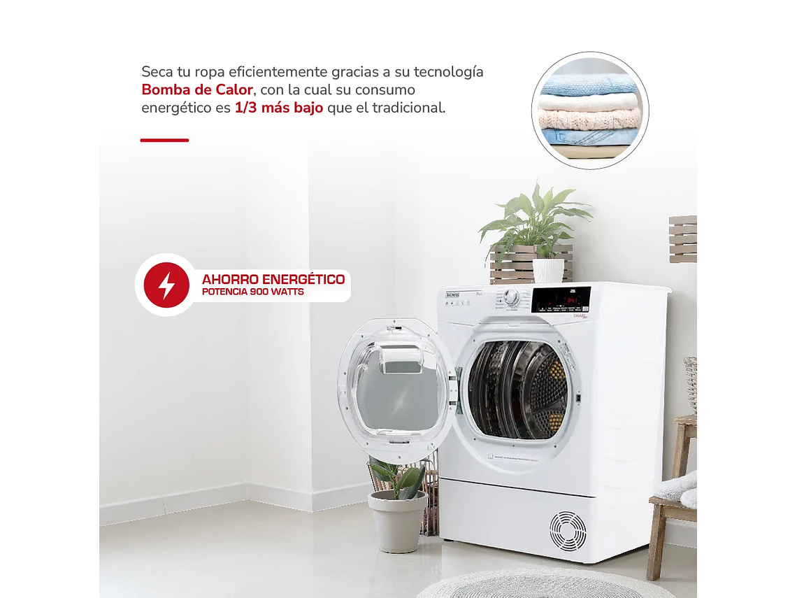 SECADORA ELE CTRICA 11 KG POR CONDENSACION CON BOMBA CALOR 7