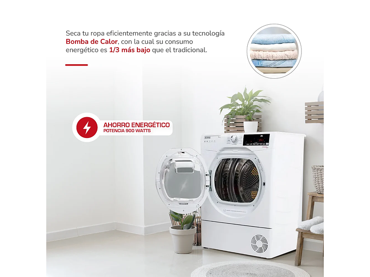 SECADORA ELE CTRICA 9 KG POR CONDENSACION CON BOMBA CALOR 3