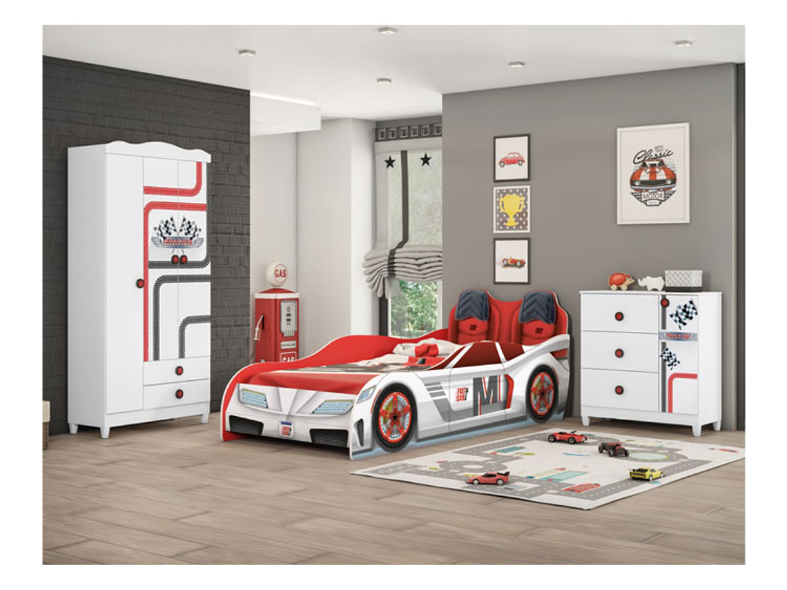 CAMA TRANSICIÓN INFANTIL KIDSCOOL FAST CAR BLANCO 5