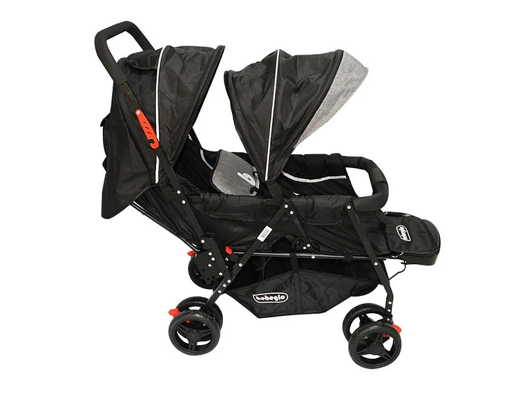 COCHE DOBLE DUO PRIX BEBEGLO NEGRO 6