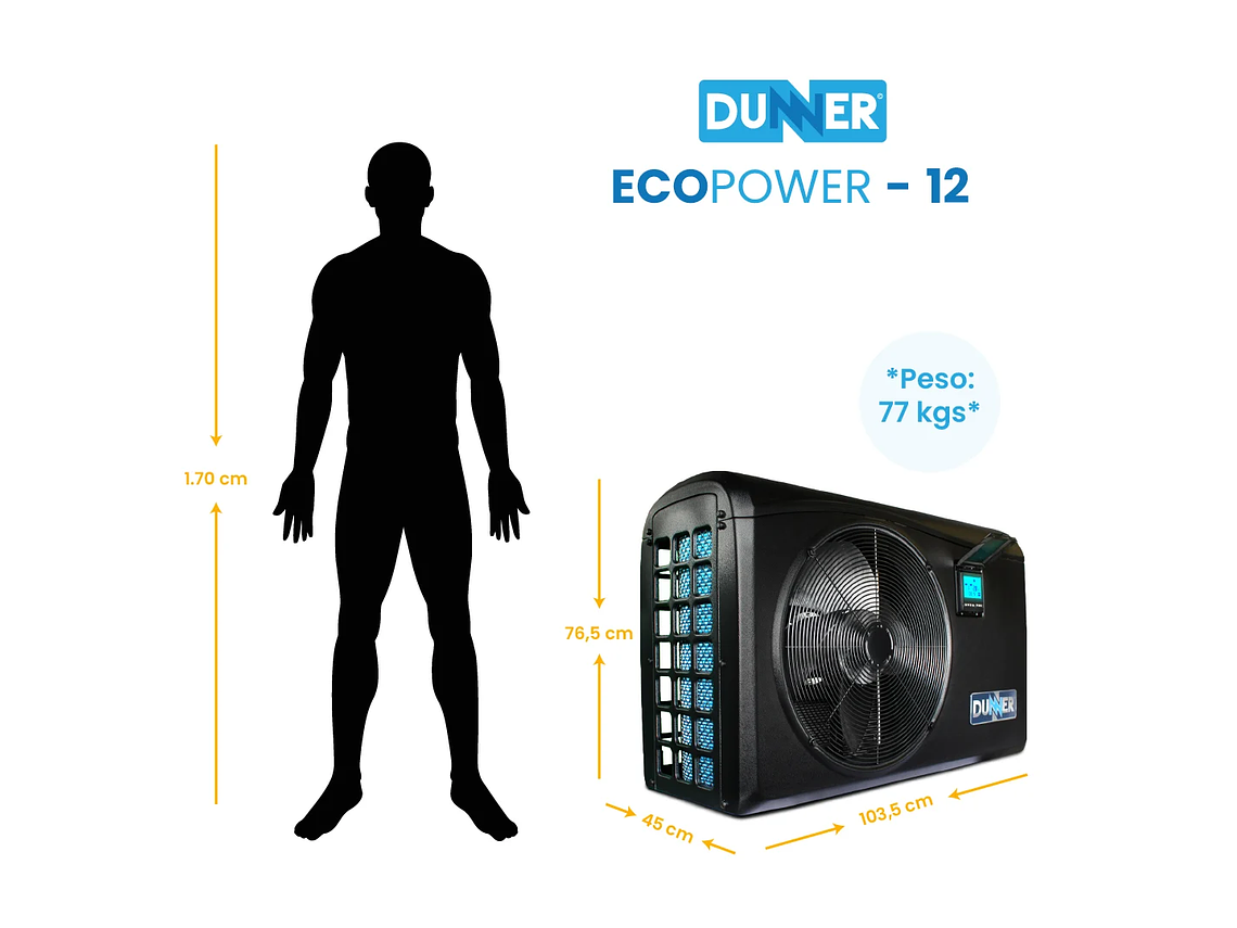 BOMBA DE CALOR DUNNER BOMBAS CALOR ECOPOWER-12 PISCINA HASTA 55M3 4