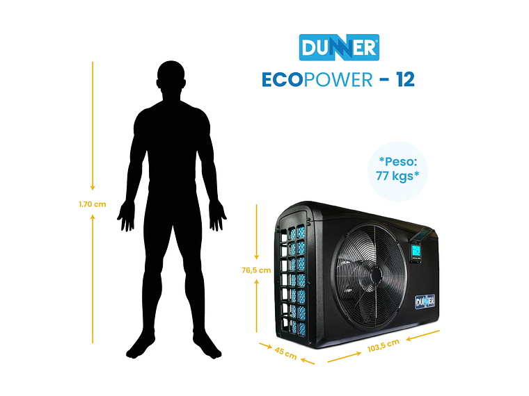 BOMBA DE CALOR DUNNER BOMBAS CALOR ECOPOWER-12 PISCINA HASTA 55M3 4