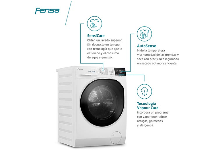 LAVADORA SECADORA FENSA PERFECT CARE 11WD 11KG/7KG BLANCO 4
