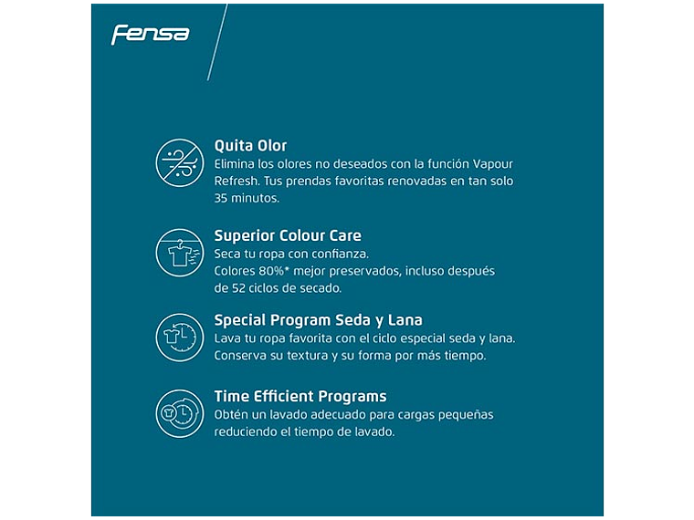 LAVADORA SECADORA FENSA PERFECT CARE 11WD 11KG/7KG BLANCO 8