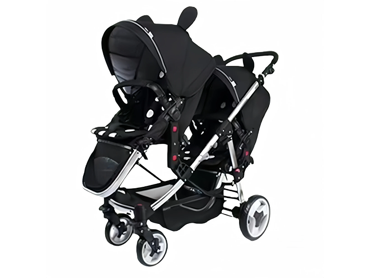 COCHE DOBLE DUO RECLINABLE 6 MODOS EN 1 LUBABYCAS NEGRO 1