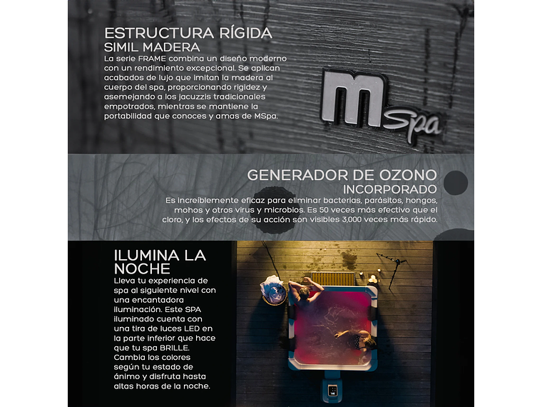 HOT TUB JACUZZI SPA RÍGIDO 6 PERSONAS OSLO FRAME WIFI MSPA 4