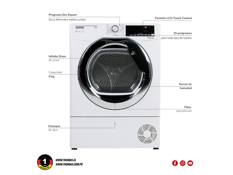 SECADORA ELE CTRICA 9 KG POR CONDENSACION 6