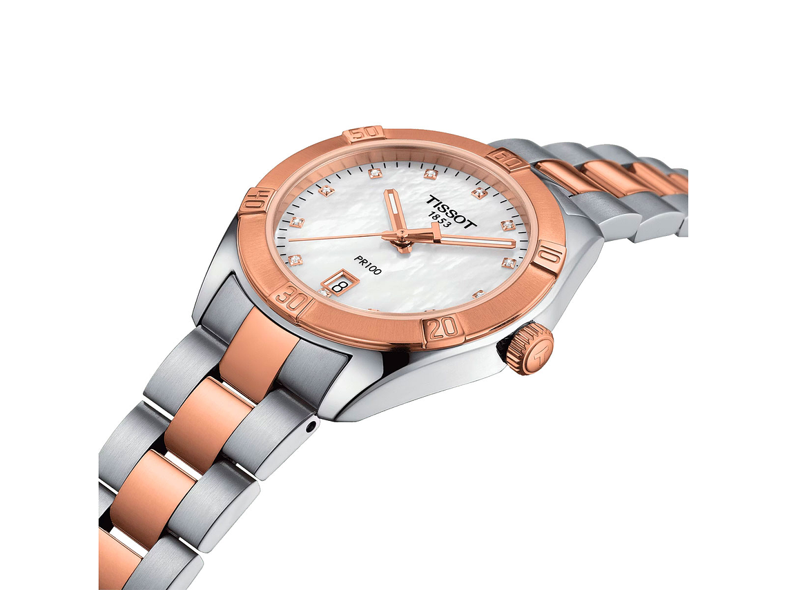 RELOJ TISSOT MUJER PR 100 SPORT CHIC ORO ROSA 2