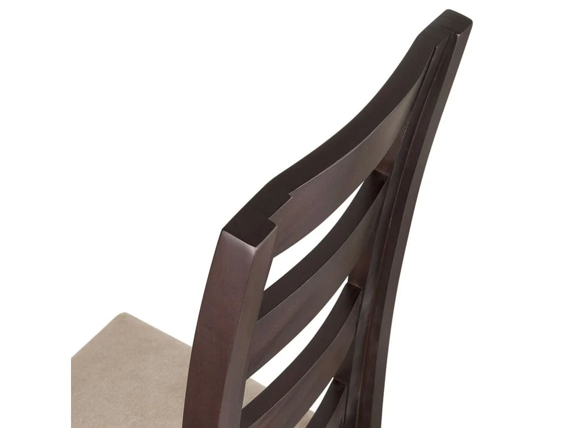 SILLAS ARTHOME AMELIA MADERA CHOCOLATE PACK 10 TAPIZ BEIGE JASPEADO 3