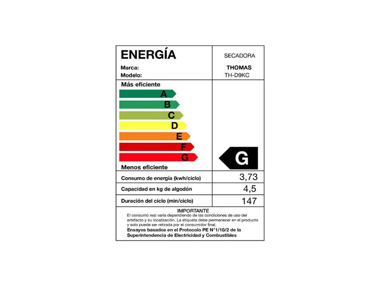 SECADORA ELE CTRICA 9 KG POR CONDENSACION 7