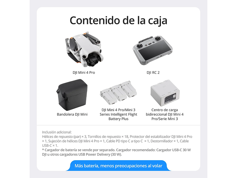 DRONE DJI MINI 4 PRO FMC PLUS (RC 2) + TARJETA 64GB 8