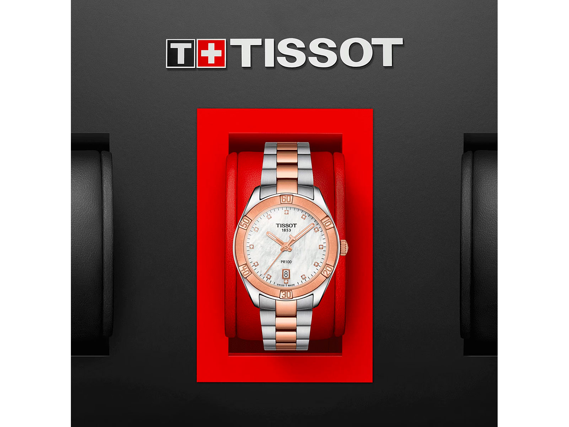 RELOJ TISSOT MUJER PR 100 SPORT CHIC ORO ROSA 6