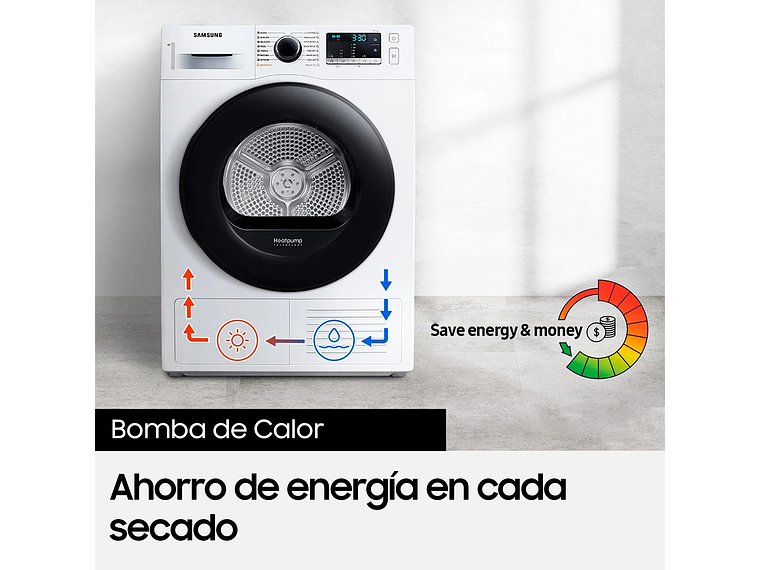SECADORA DE ROPA SAMSUNG BOMBA DE CALOR 9KG SMARTTHINGS DV90CGC2A0AEZS 8