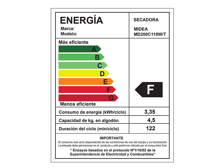 SECADORA DE ROPA POR CONDENSACION MIDEA MD200C110 11KG TITANIO 6