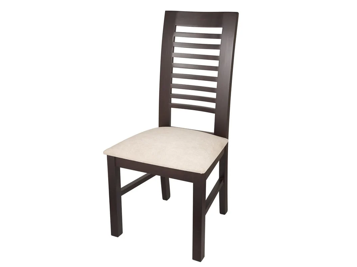 SILLAS ARTHOME LUCIANA MADERA CHOCOLATE PACK 10 TAPIZ BEIGE JASPEADO 1